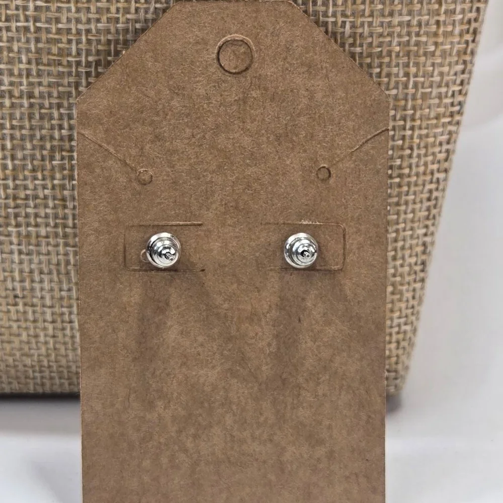 Brighton Earrings Silver Heart Shaped Crystal Stud Posts Classic Scrollwork - Picture 7 of 7